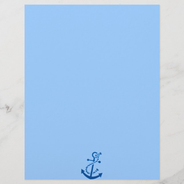 Papier Bleu Ancre marine nautique Thème (Devant)