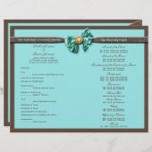 Papier Bleu aqua brun gem arc floral (Devant / Derrière)