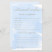 Papier Bleu Aquarelle désir de retrait (Devant / Derrière)