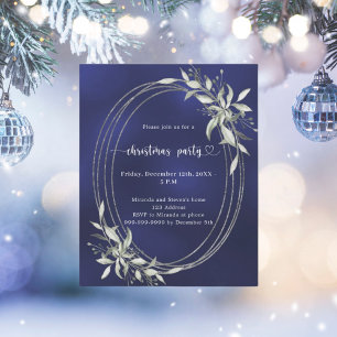 Papier Bleu argent vert invitation Noël fête