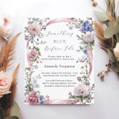 Papier Bleu avant de faire floraux Invitation de douche n