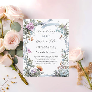 Papier Bleu avant de faire rose invitation de douche nupt