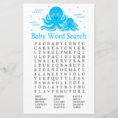 Papier Bleu Baby shower Octopus Word Recherche Jeu (Devant)