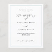 Papier Bleu bleu foncé faire-part de mariage formelle (Devant)