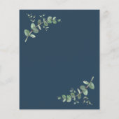 Papier Bleu bleu marine Mariage Eucalyptus botanique (Dos)
