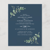 Papier Bleu bleu marine Mariage Eucalyptus botanique (Devant)