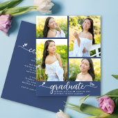 Papier Bleu Budget Graduation 4 Script photo Invitation