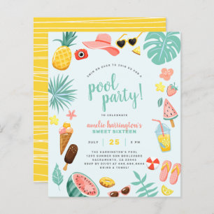 Papier Bleu   Budget Pineappy Tropical Pool Party