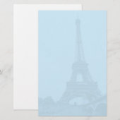 Papier bleu de papeterie de Tour Eiffel (Devant / Derrière)