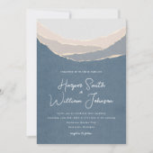 papier bleu déchirée montagnes faire-part de maria (Devant)