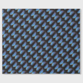 Papier bleu d'emballage cadeau de papillon (Plat)