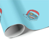 Papier bleu d'enveloppe de cadeau de Noël de zombi (Coin rond)