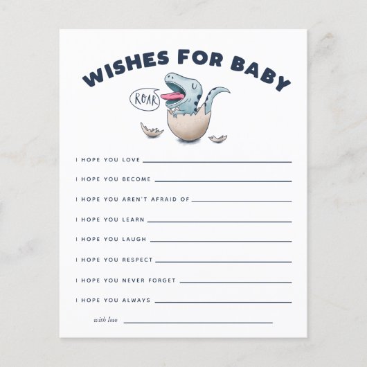 Papier Bleu Dinosaure Voeux pour Baby Card (Devant)