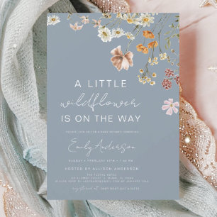 Papier Bleu Duché Un Petit Baby shower Fleur sauvage