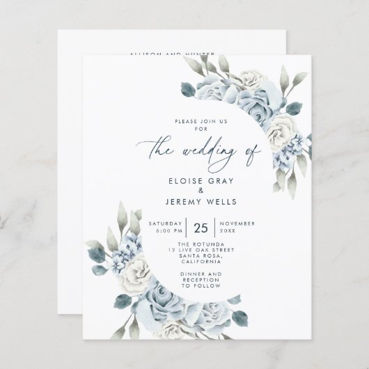 Papier Bleu Dusty (Devant / Derrière)