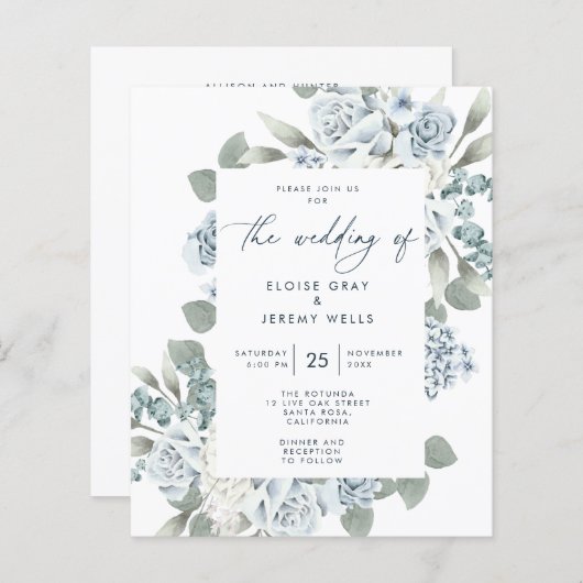 Papier Bleu Dusty (Devant / Derrière)