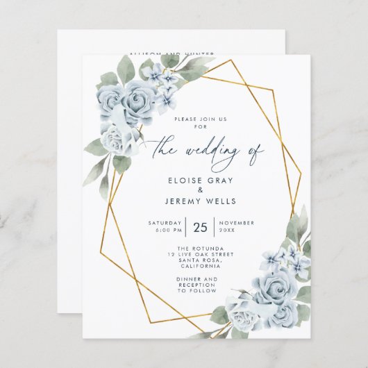 Papier Bleu Dusty (Devant / Derrière)