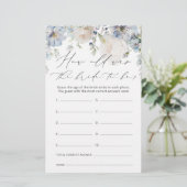 Papier Bleu Dusty moderne Quel âge a été la mariée à être (Debout devant)