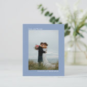 Papier Bleu Dusty simple Mariage Merci photo (Debout devant)