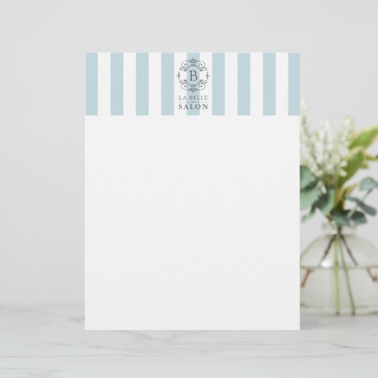 Papier Bleu et Blanc avec Monogramme (Debout devant)