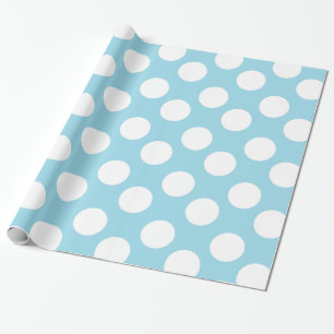 Papier bleu et blanc d'emballage cadeau de point
