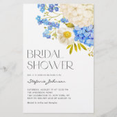 Papier Bleu et blanc Hydrangeas Invitation de la douche n (Devant)