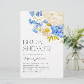 Papier Bleu et blanc Hydrangeas Invitation de la douche n (Debout devant)