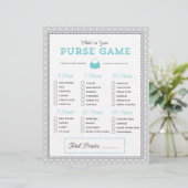 Papier Bleu et gris Qu'est-ce que votre sac à main? Jeu (Debout devant)