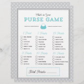 Papier Bleu et gris Qu'est-ce que votre sac à main? Jeu (Devant / Derrière)