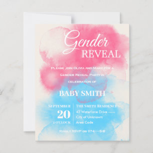 Papier Bleu et rose Splash Genre Reveillez Invitation