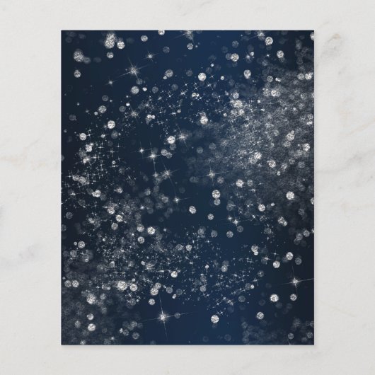 Papier Bleu étincelle Mariage Photo Enregistrer la date (Dos)