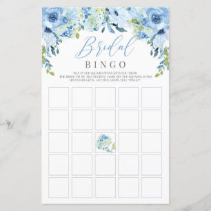 Papier Bleu floral argent rustique douche nuptiale jeu de