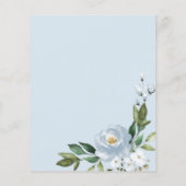 Papier Bleu Floral Budget Douche nuptiale Invitation (Dos)