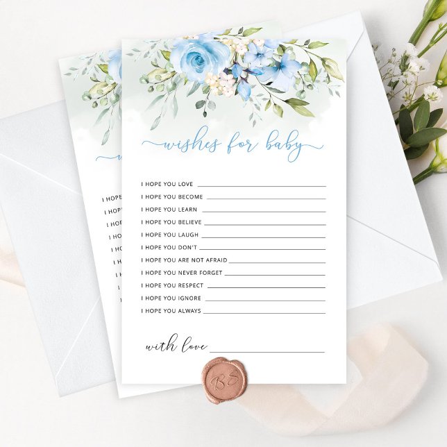 Papier Bleu floral Eucalyptus souhaits de verdure pour bé (Créateur téléchargé)