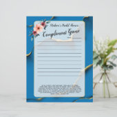 Papier Bleu Floral Fête des mariées brise-glace 💕 5 mots (Debout devant)