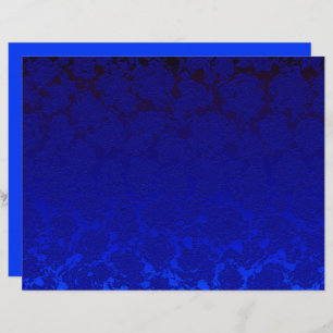 Papier Bleu foncé Floral Succulent Motif Metallic