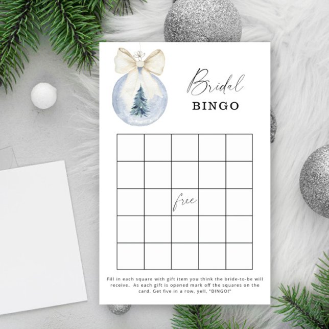 Papier Bleu hiver nuptiale jeu de bingo (Créateur téléchargé)