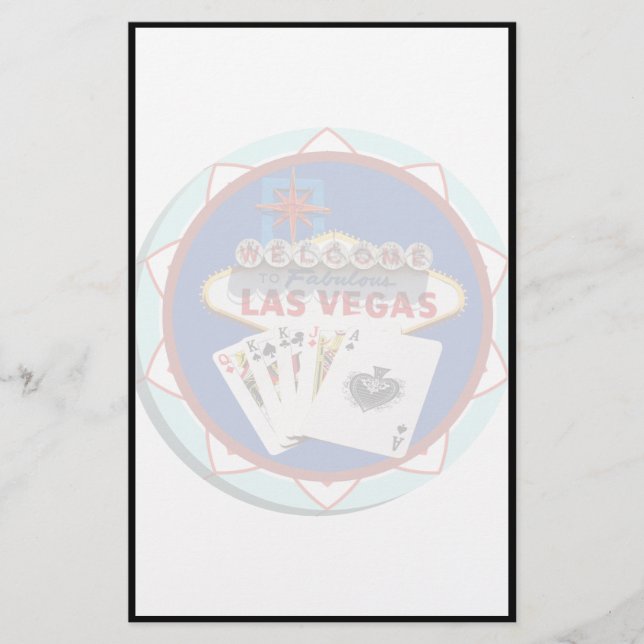Papier Bleu Las Vegas Affiches de bienvenue Poker Chip (Devant)