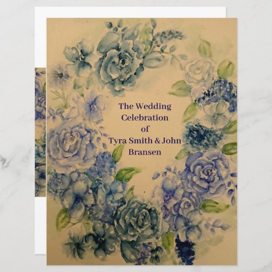 Papier Bleu mariage (Devant / Derrière)