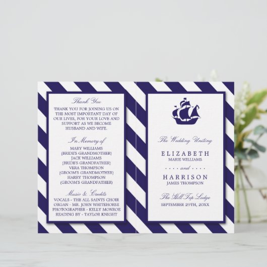 Papier Bleu Mariage de navire marine (Debout devant)