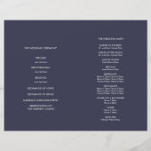 Papier Bleu Marine | Silver Elegant Folded Wedding Progra (Dos)