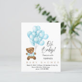 Papier Bleu mignon Oh baby shower invitation avec bea Ted (Debout devant)