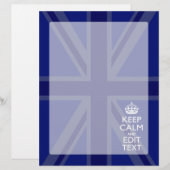 Papier Bleu Minuit Gardez Le Calme Demandez Votre Texte U (Devant / Derrière)