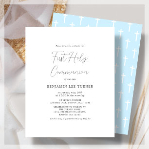 Papier Bleu moderne   Invitation au budget de la première