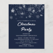 Papier Bleu Noël Party Budget Invitation (Devant)