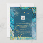 Papier Bleu Paon Or ENCRE Mariage Abstrait (Dos)