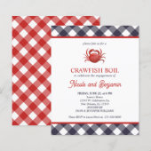 Papier Bleu Plaid Crawfish Boire de fruits de mer (Devant / Derrière)