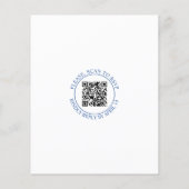 Papier Bleu QR code floral BUDGET faire-part de mariage (Dos)