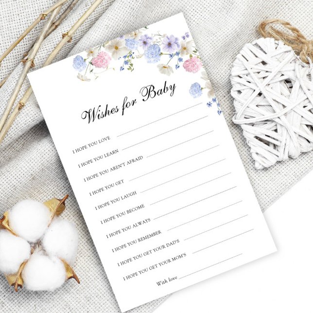 Papier Bleu rose Fleur sauvage Révéler les voeux pour béb (Créateur téléchargé)
