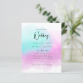 Papier Bleu rose simple Bleu Fade Bleu Moderne Mariage Bu (Debout devant)